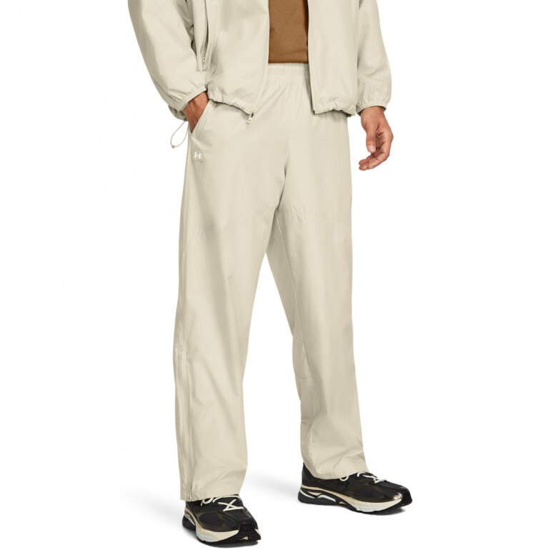 Męskie spodnie treningowe Under Armour UA Rush Woven Pants - beżowe