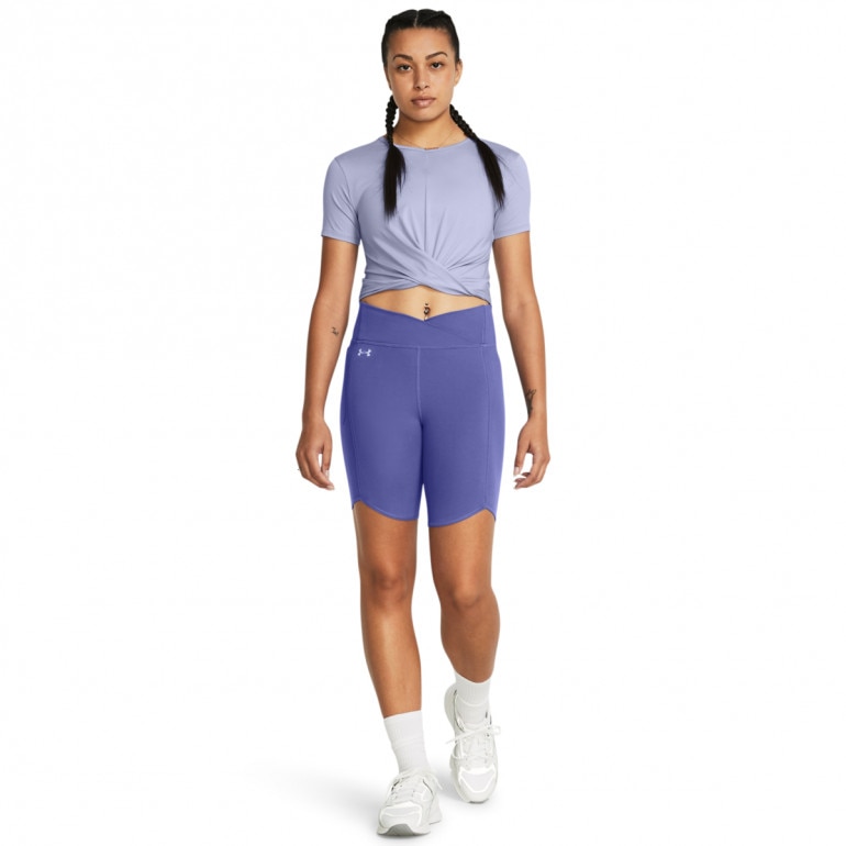 Damskie kolarki treningowe Under Armour Motion Crossover Bike Short - fioletowe