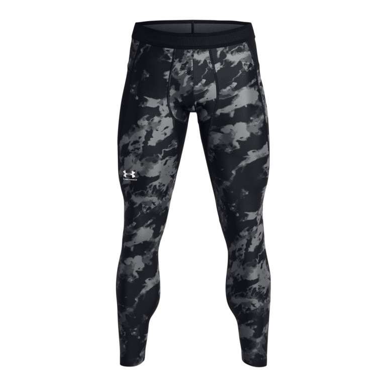 Męske legginsy treningowe Under Armour UA HG IsoChill Prtd Leggings - czarne