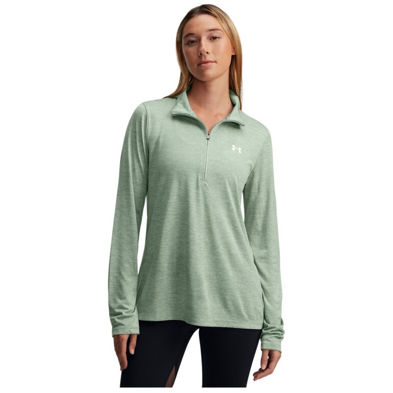 Damski longsleeve treningowy Under Armour Tech 1/2 Zip- Twist - zielony