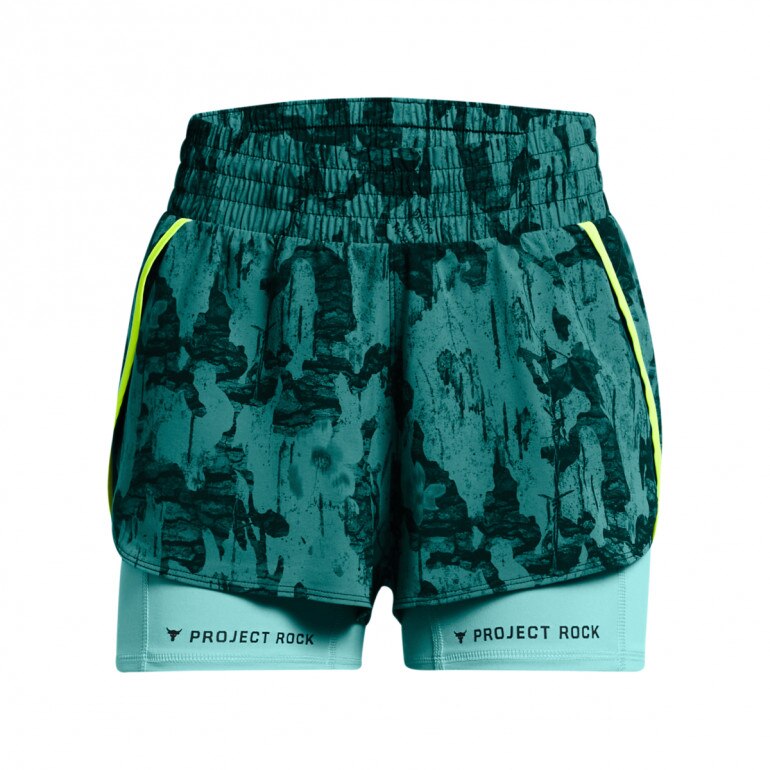 Damskie spodenki treningowe Under Armour Project Rock Flex St Pt - zielone
