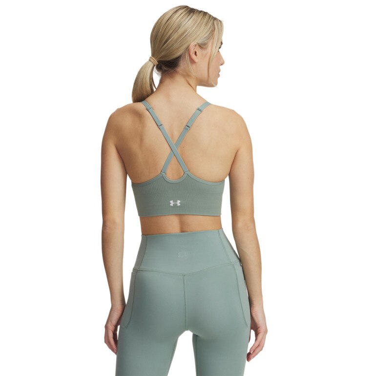 Damski biustonosz treningowy Under Armour Vanish Seamless Low Bra - zielony