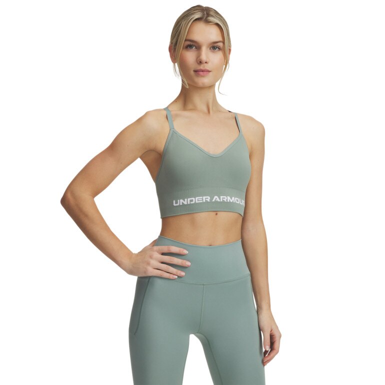 Damski biustonosz treningowy Under Armour Vanish Seamless Low Bra - zielony