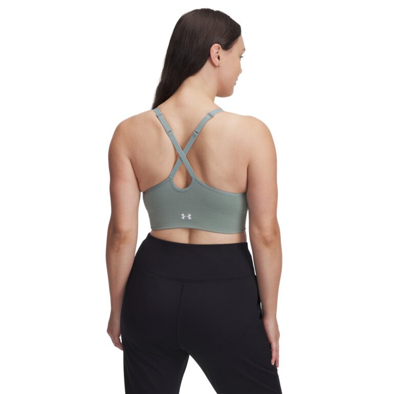 Damski biustonosz treningowy Under Armour Vanish Seamless Low Bra - zielony