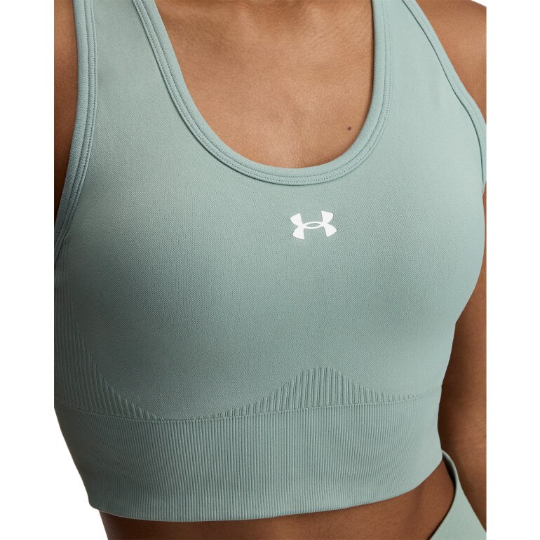 Biustonosz treningowy Under Armour Vanish Seamless Mid Bra - zielony