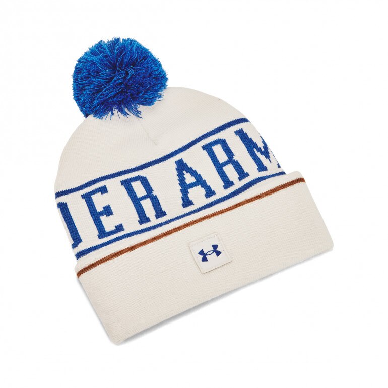 Męska czapka zimowa Under Armour M Halftime Pom Beanie - biała