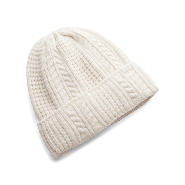 Damska czapka zimowa Under Armour W Halftime Cable Knit Beanie - beżowa