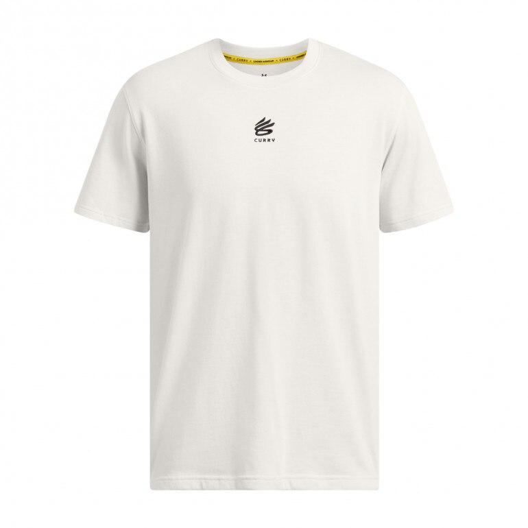 Męska koszulka do koszykówki Under Armour Curry Logo Heavyweight - biała