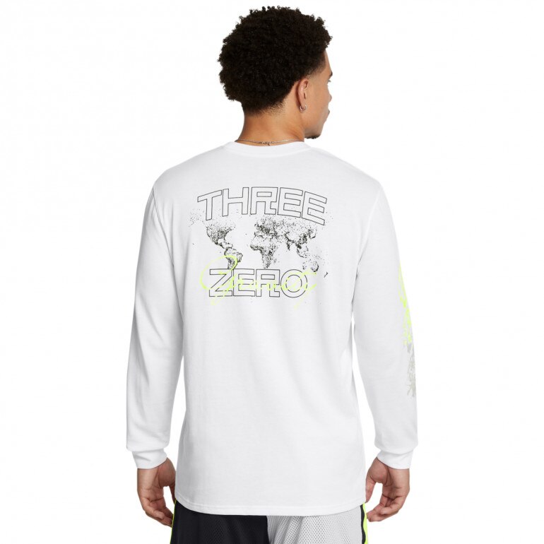 Męski longsleeve treningowy Under Armour UA Curry Long Sleeve Tee - biały