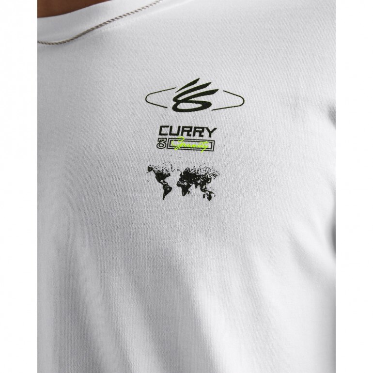 Męski longsleeve treningowy Under Armour UA Curry Long Sleeve Tee - biały
