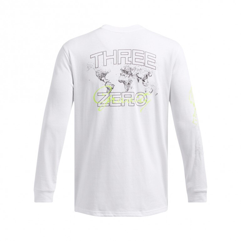 Męski longsleeve treningowy Under Armour UA Curry Long Sleeve Tee - biały