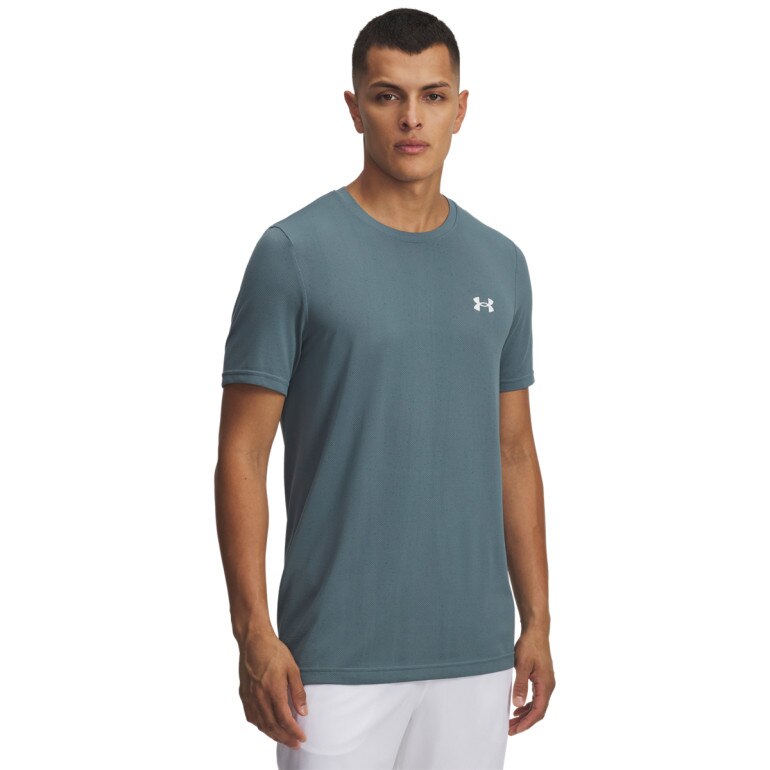 Męska koszulka treningowa Under Armour Vanish Seamless Novelty SS - niebieska