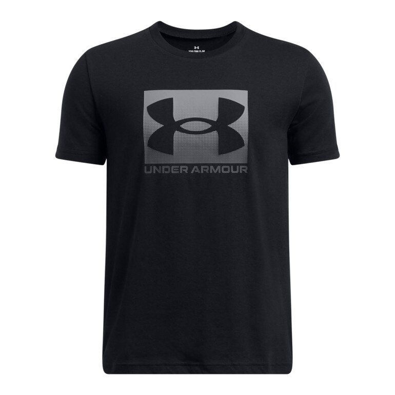 Chłopięcy t-shirt z nadrukiem Under Armour UA Boxed Sports - czarna