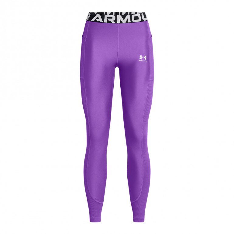 Damskie legginsy treningowe Under Armour Heatgear Rib Legging - fioletowe