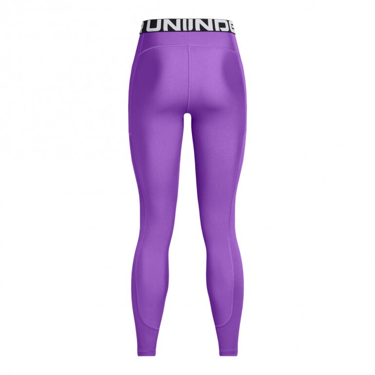 Damskie legginsy treningowe Under Armour Heatgear Rib Legging - fioletowe