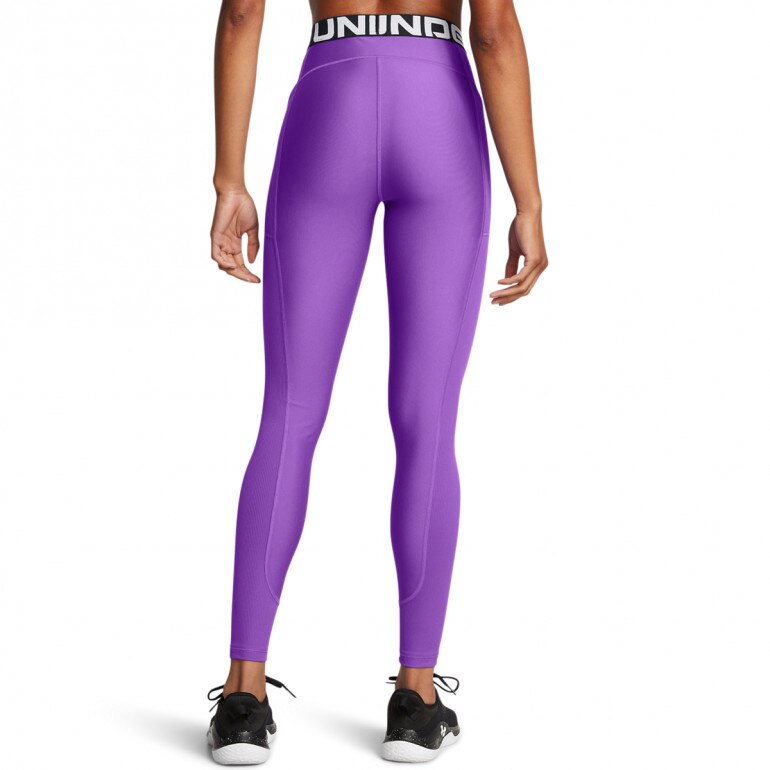 Damskie legginsy treningowe Under Armour Heatgear Rib Legging - fioletowe
