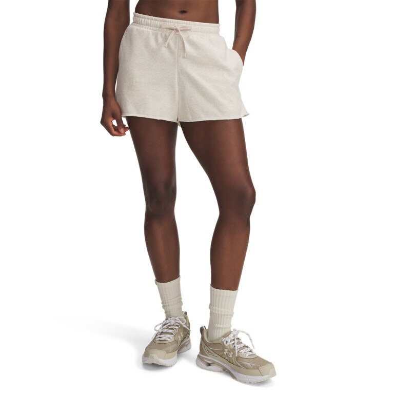 Damskie spodenki dresowe Under Armour UA Rival Terry Short - beżowe
