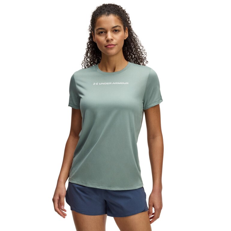 Damska koszulka treningowa Under Armour UA Tech PTH Graphic SSC - zielona