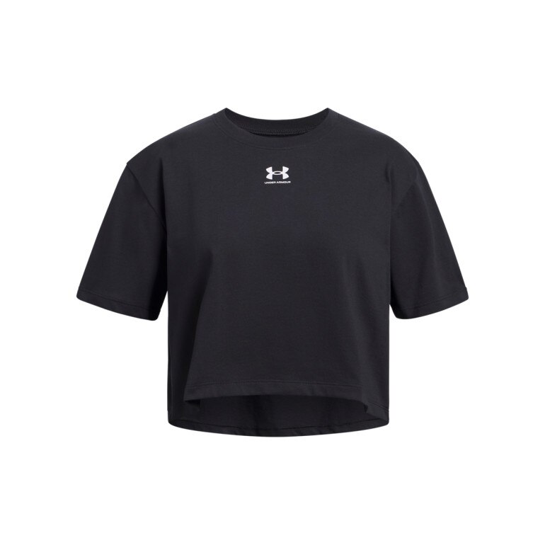 Dziewczęca koszulka oversize Under Armour UA Rival SS - czarna
