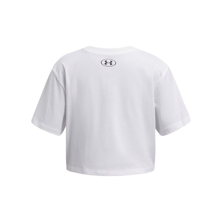 Dziewczęca koszulka oversize Under Armour UA Rival SS - biała