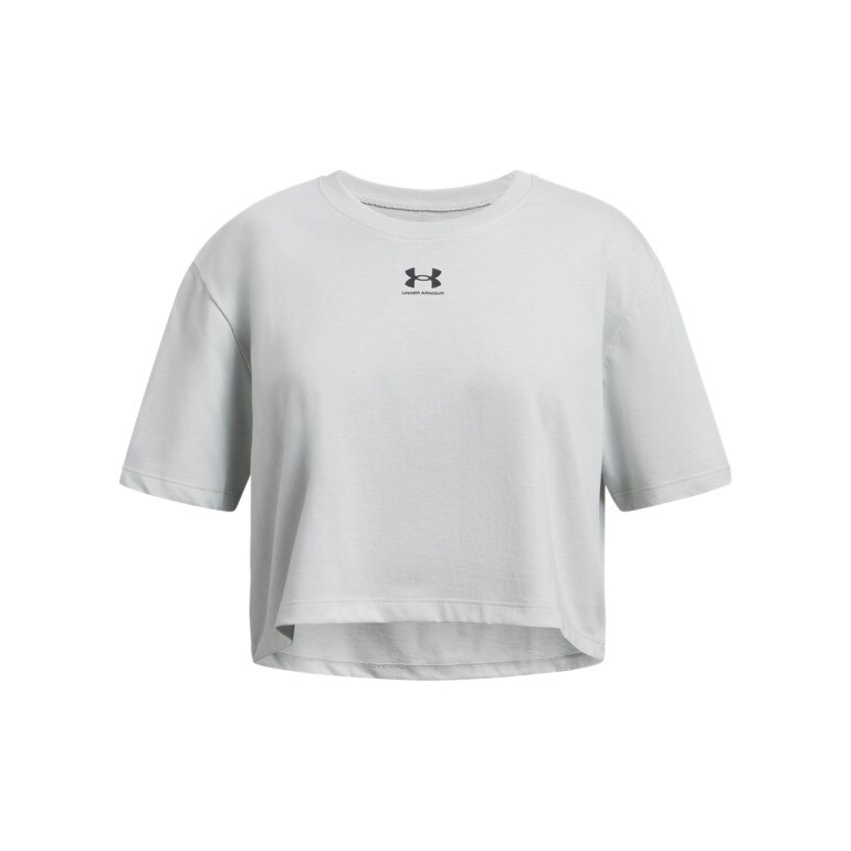 Dziewczęca koszulka oversize Under Armour UA Rival SS - szara
