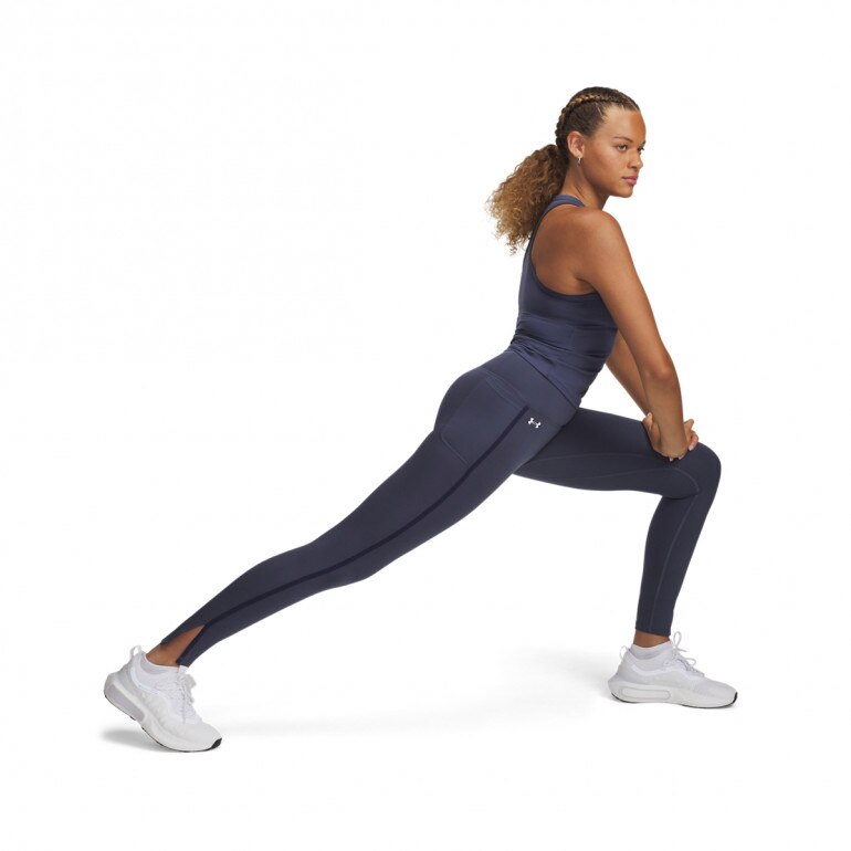 Damskie legginsy treningowe Under Armour Motion Piped Legging - szare