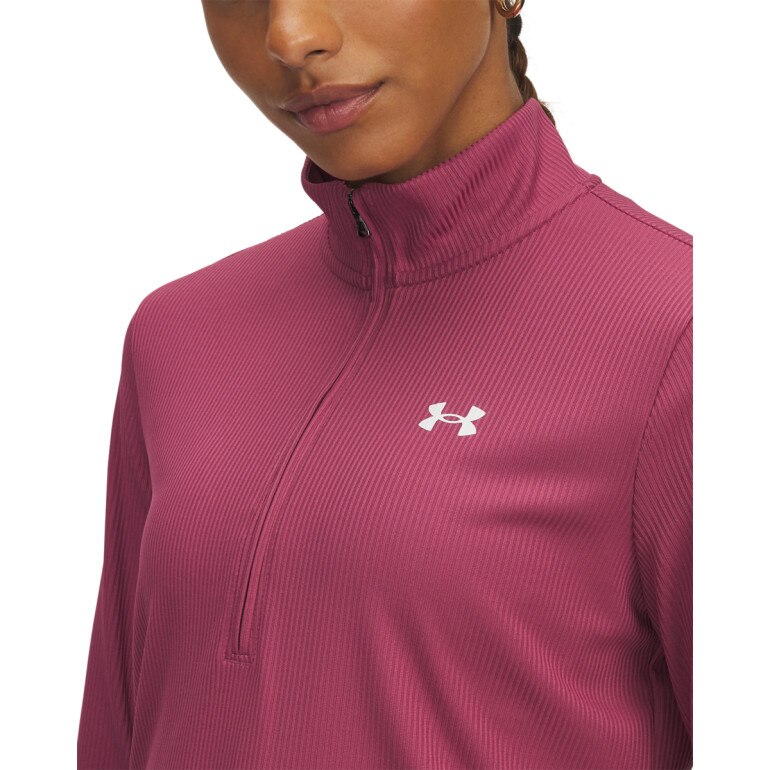 Damski longsleeve treningowy Under Armour Tech Rib 1/2 Zip - różowy
