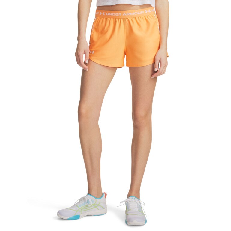 Damskie spodenki treningowe Under Armour Tech Play Up Shorts - pomarańczowe