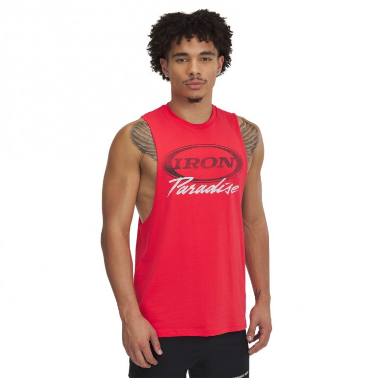 Męski top treningowy Under Armour Project Rock Iron Tank - czerwony 