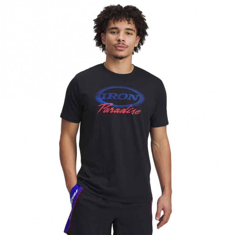 Męski t-shirt z nadrukiem Under Armour Project Rock Iron Paradise - czarny 