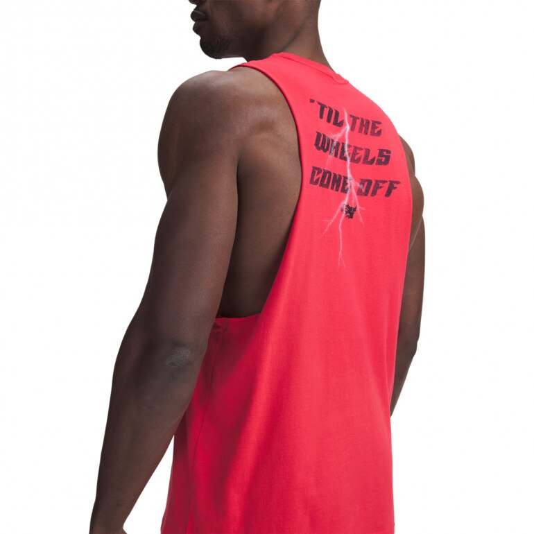 Męski top treningowy Under Armour Project Rock Tank - czerwony