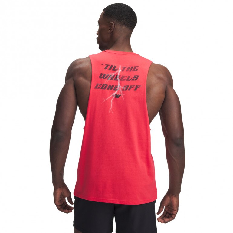 Męski top treningowy Under Armour Project Rock Tank - czerwony