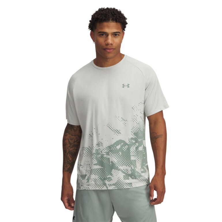 Męska koszulka treningowa Under Armour UA M Tech Fade SS - zielona