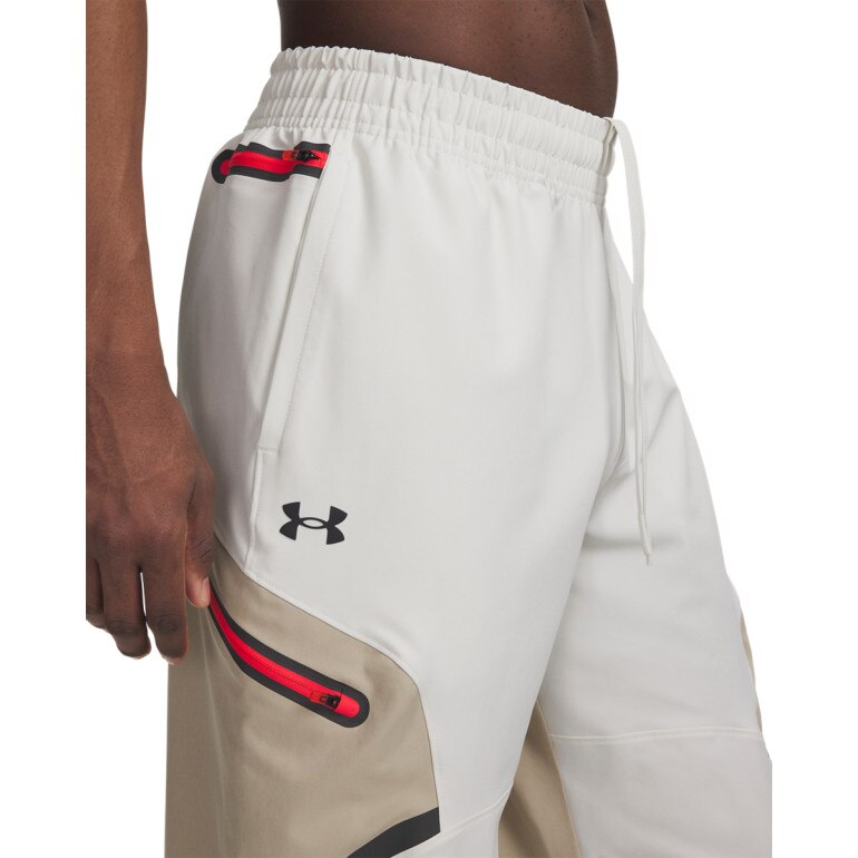 Męskie spodnie treningowe cargo UA Unstoppable Cargo Pant - białe