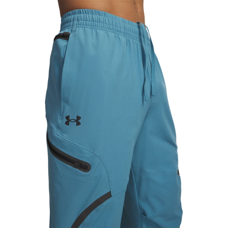 Męskie spodnie treningowe cargo UA Unstoppable Cargo Pant - niebieskie