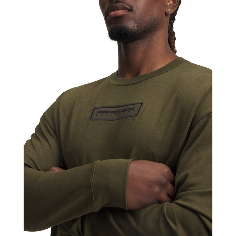 Męski longsleeve z nadrukiem Under Armour Project Rock LS - khaki