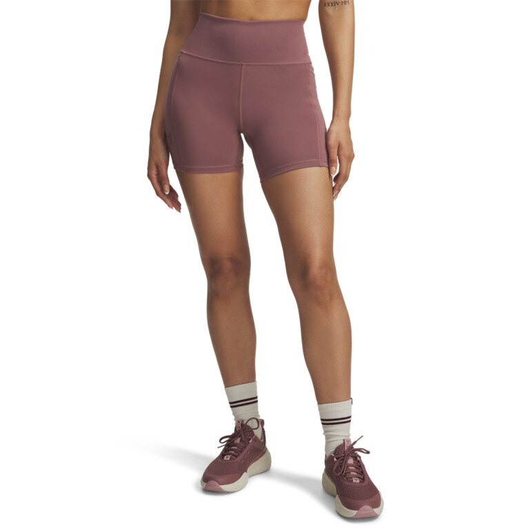 Damskie spodenki treningowe Under Armour Project Rock Middie Short - różowe