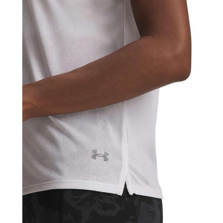 Damska koszulka do biegania Under Armour UA Launch Jacquard SS - biała