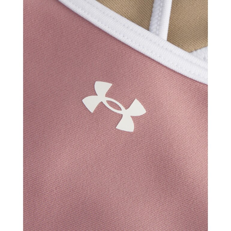 Damski biustonosz treningowy Under Armour UA Crossback Mid Open Back - różowy