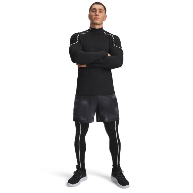 Męski longsleeve treningowy Under Armour Cold Weather Grid LS Mock - czarny