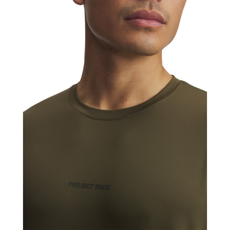 Męski longsleeve treningowy Under Armour Projecdt Rock Iso Chill LS - khaki