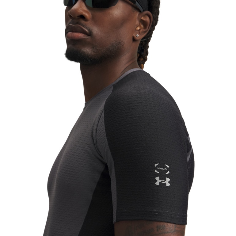 Męska koszulka treningowa Under Armour UA Halo Bonded Auxetic SS - szara
