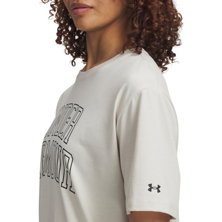 Damski t-shirt z nadrukiem Under Armour Rival OS Campus Tee - biały
