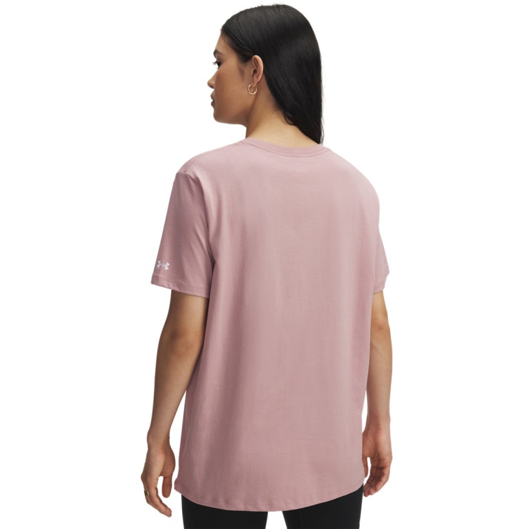 Damski t-shirt z nadrukiem Under Armour Rival OS Campus Tee - różowy