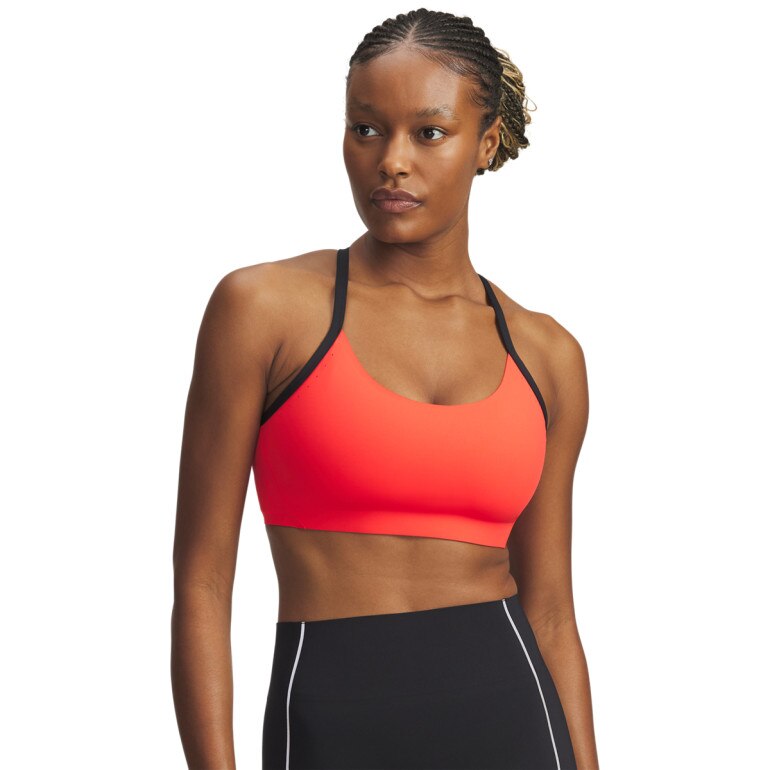 Damski biustonosz treningowy Under Armour UA Halo Bonded Bra - czerwony 