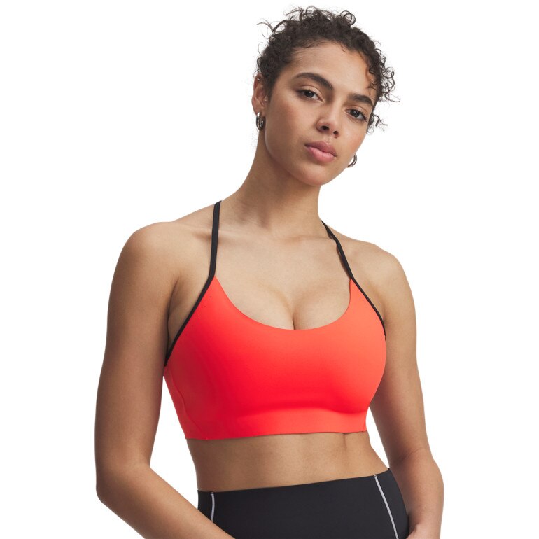 Damski biustonosz treningowy Under Armour UA Halo Bonded Bra - czerwony 