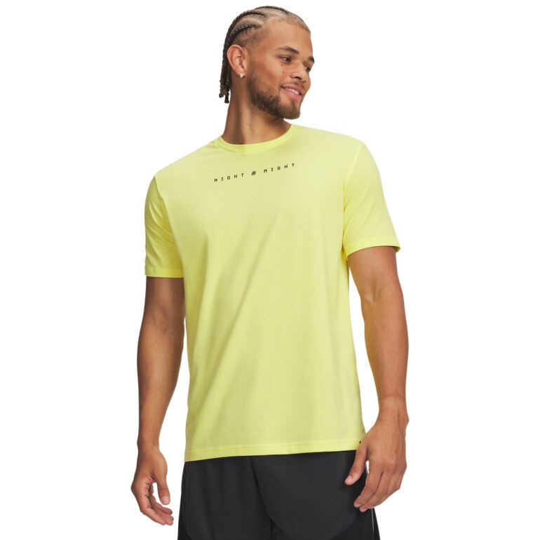 Męski t-shirt z nadrukiem Under Armour Curry Night Night Tee - żółty