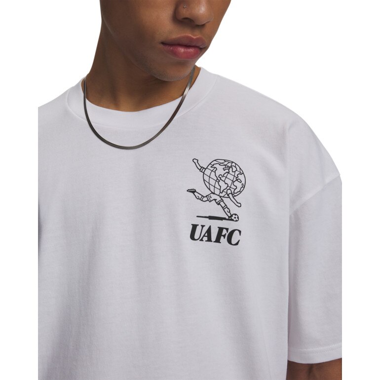 Męski t-shirt z nadrukiem Under Armour UA GFB Earth Heavyweight - biały