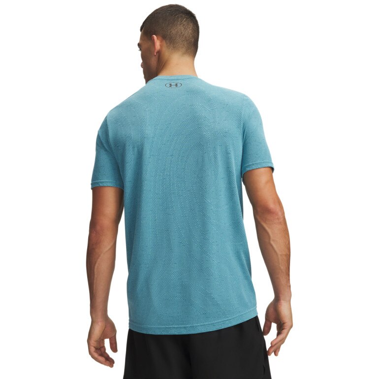 Męska koszulka treningowa Under Armour Vanish Seamless Novelty SS - niebieska