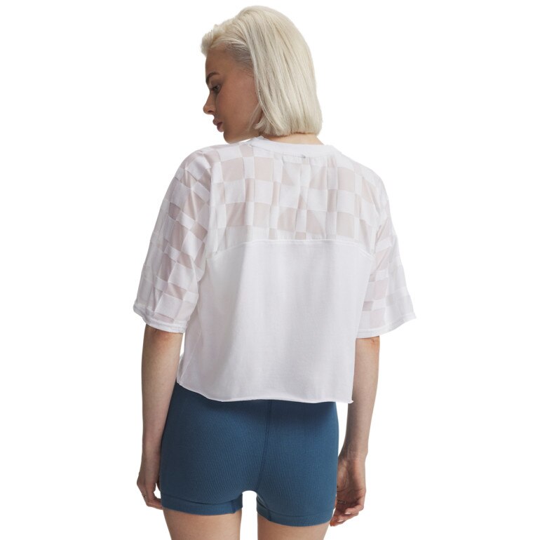 Damska koszulka z nadrukiem Under Armour UA Burnout 96 Tee - biała